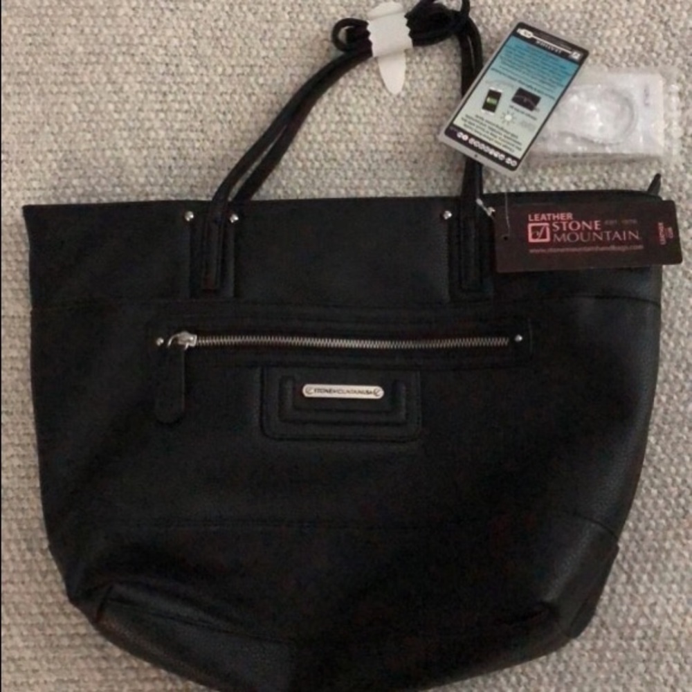 Black leather Stone Mountain handbag
